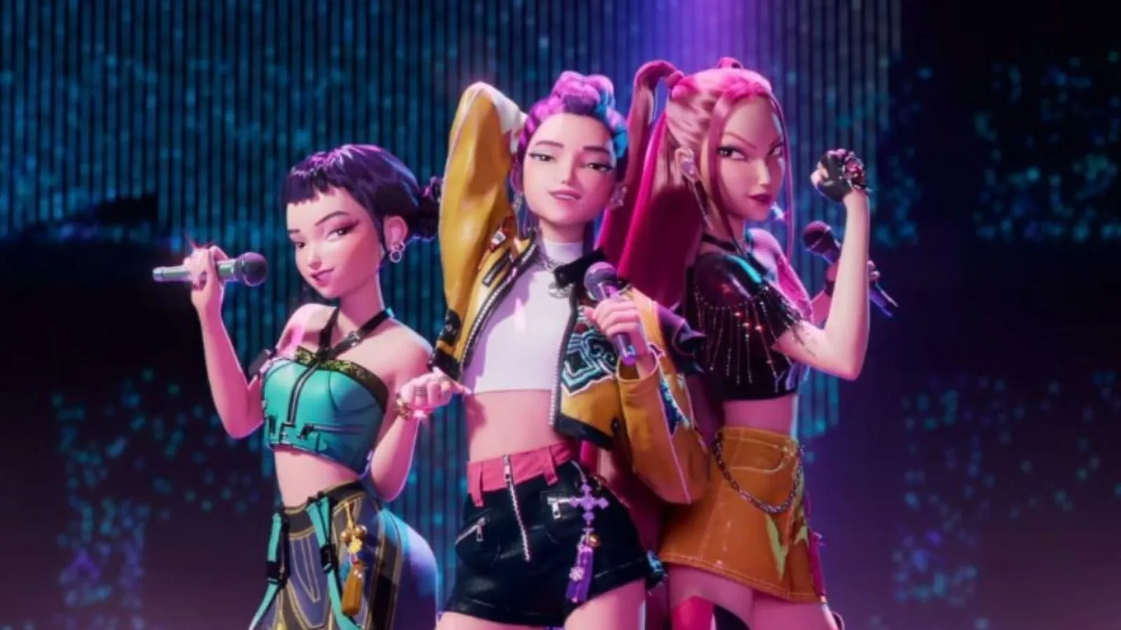 Público em arena de show com pulseiras de luz e telão central, visual que remeta a um concerto inspirado em k-pop