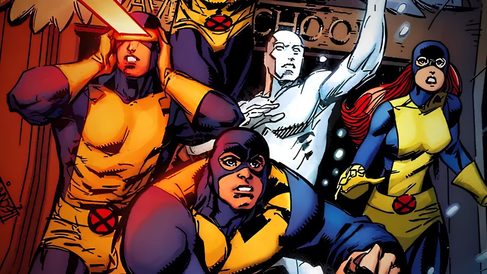 Arte oficial de X-Men ’97 com equipe reunida e atmosfera de legado mutante