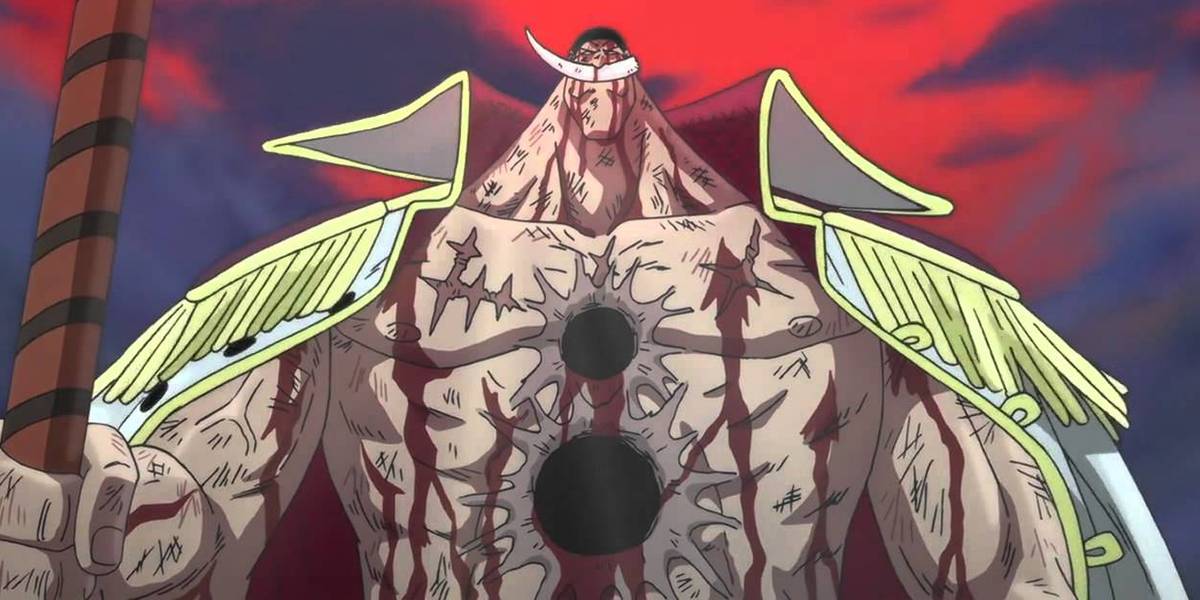 Whitebeard de One Piece morre em pé durante a Guerra do Summit.