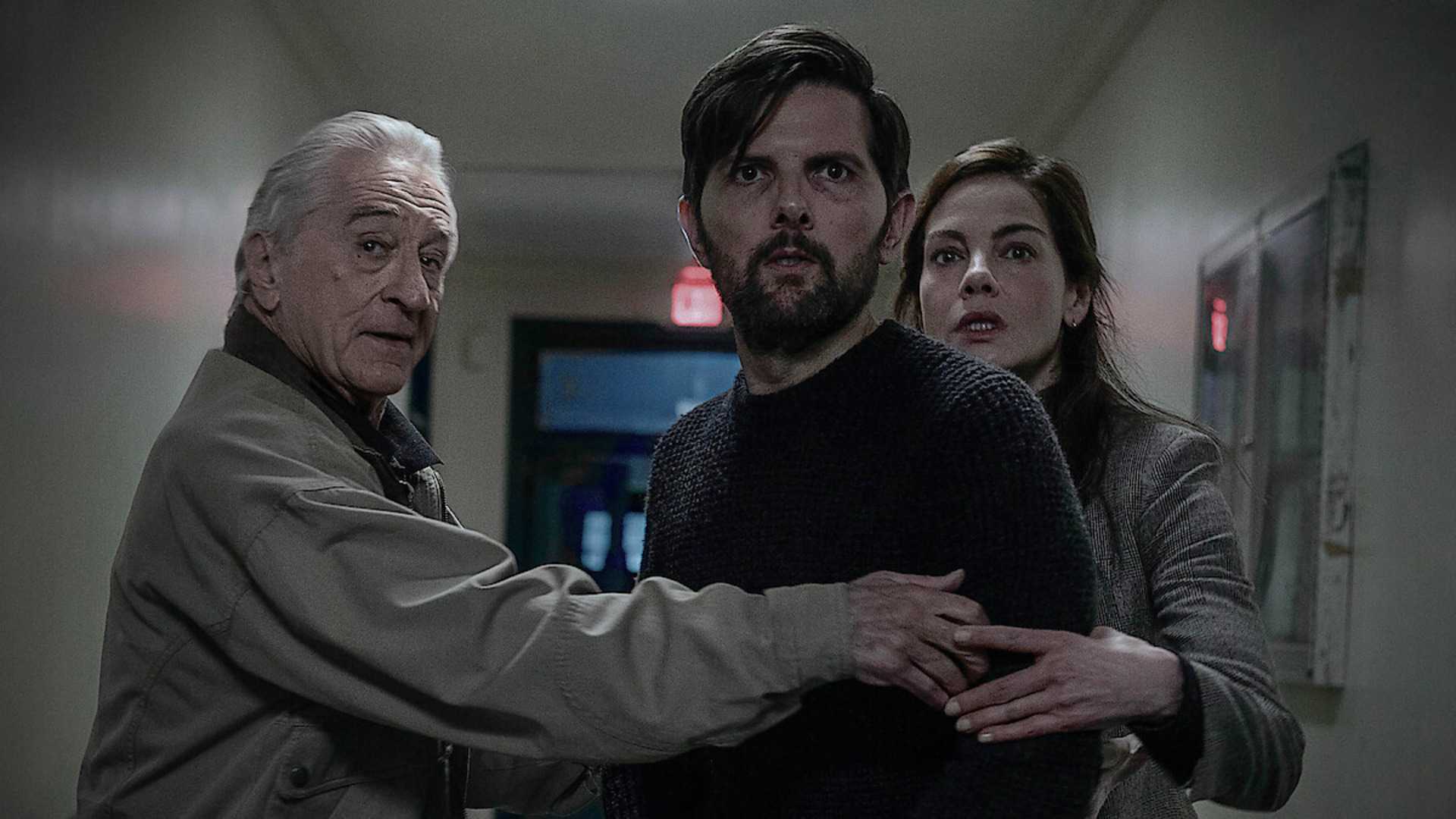 Robert De Niro, Adam Scott e Michelle Monaghan em The Whisper Man (2026)