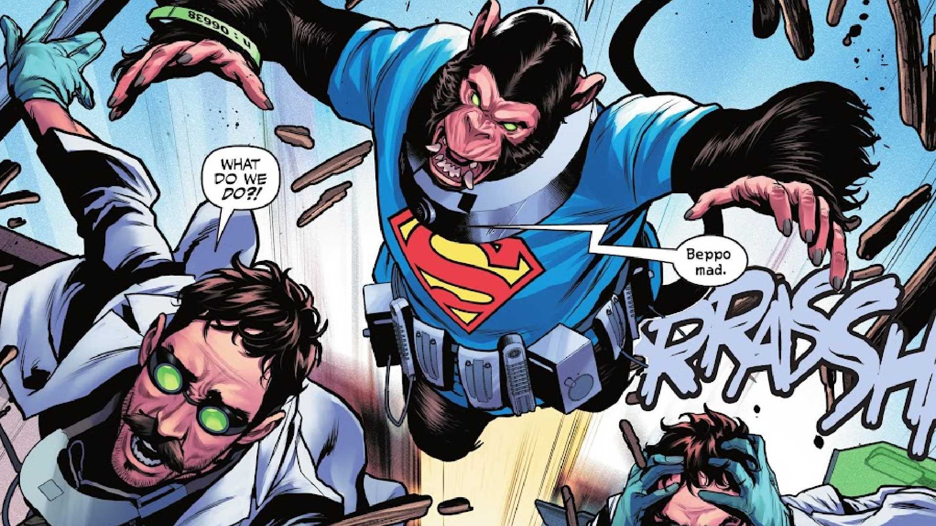 beppo o super macaco ataca em quadrinhos do superman