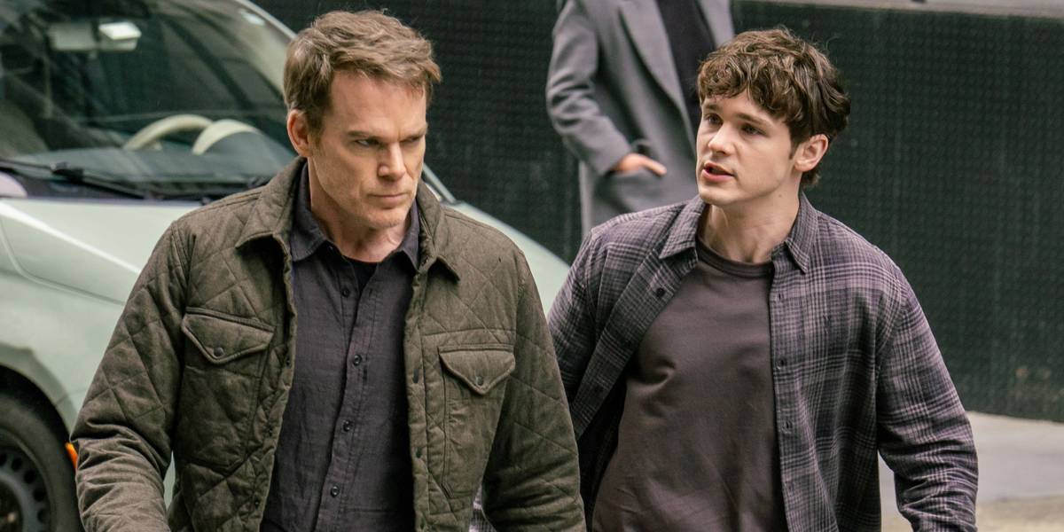 Brian Cox como New York Ripper e Joey Quinn em montagem promocional de Dexter: Resurrection