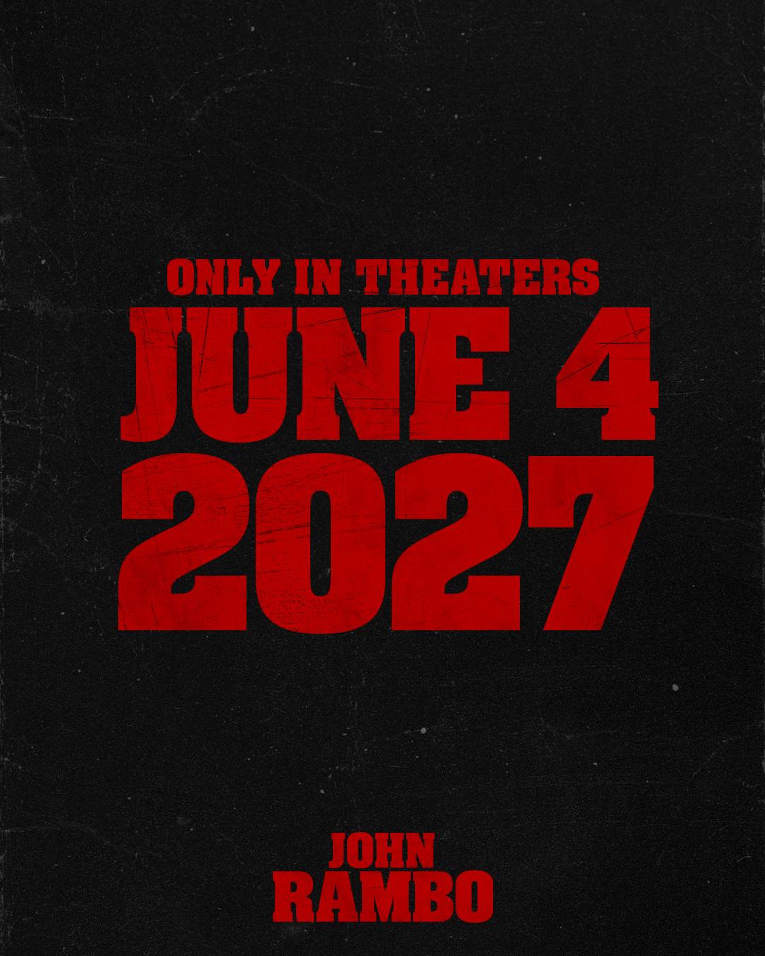 O pôster de anúncio da data de estreia de John Rambo.