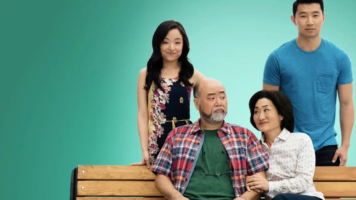 Pôster de Kim's Convenience mostrando a família coreano-canadense em frente à loja