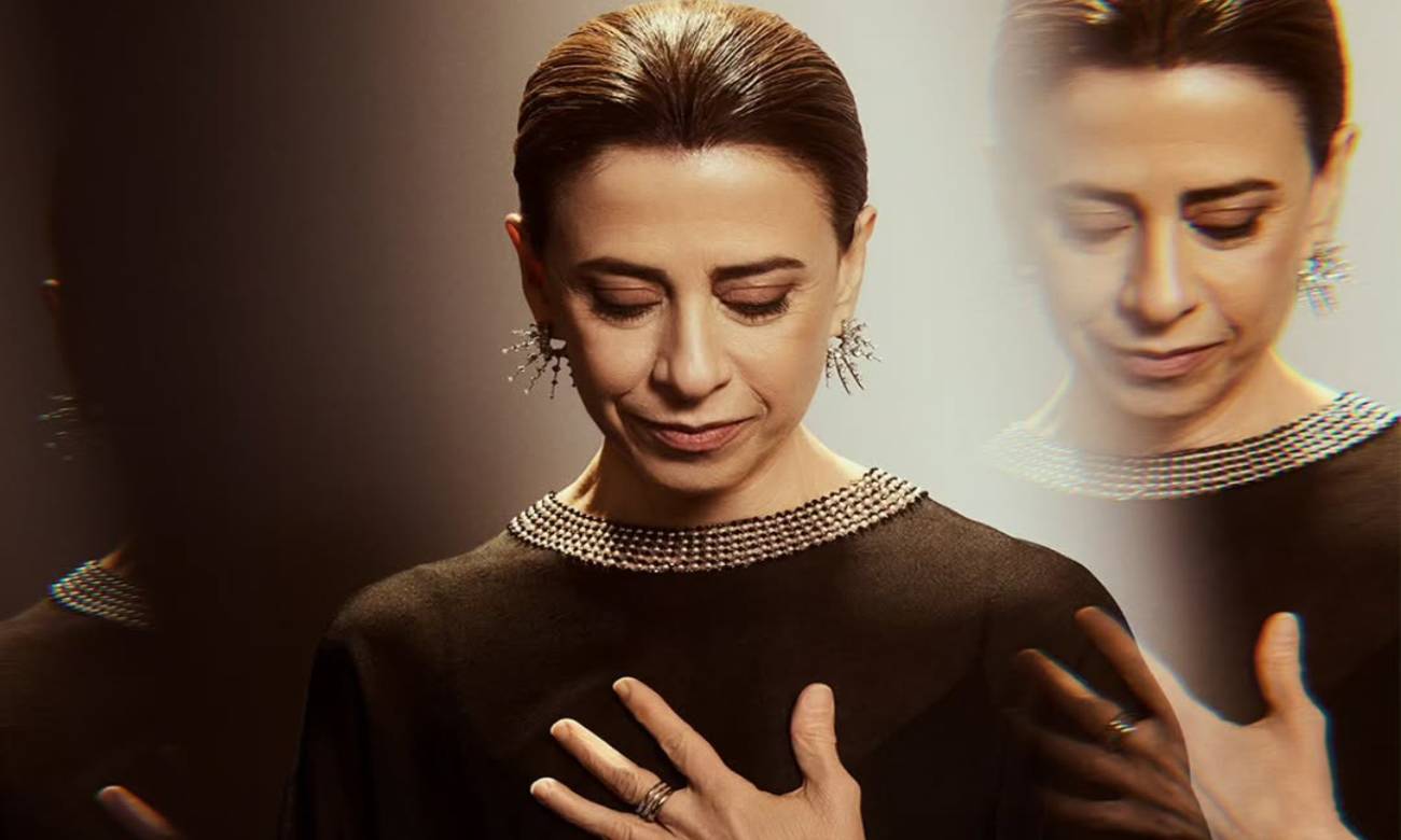 Willem Dafoe e Fernanda Torres em montagem conceitual de divulgação de Cuddle, com atmosfera distópica e intimista