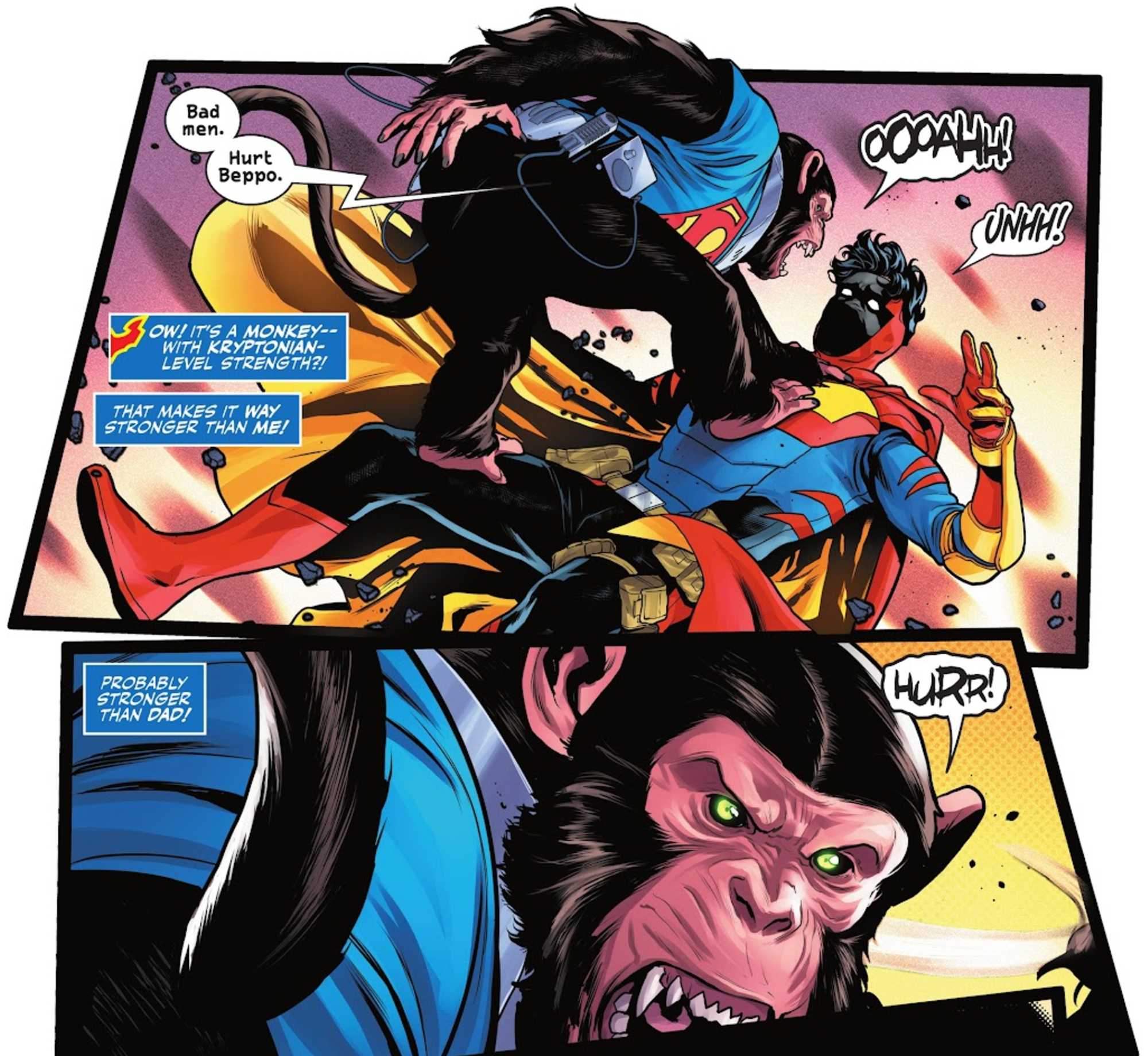 superboy diz que beppo o super macaco é mais forte que superman