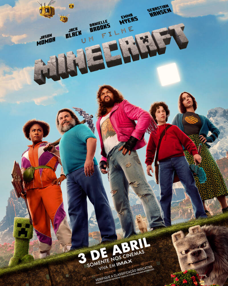 Cena de bastidores na Nova Zelândia com estrutura de set de Um Filme Minecraft ao Quadrado e equipe de filmagem