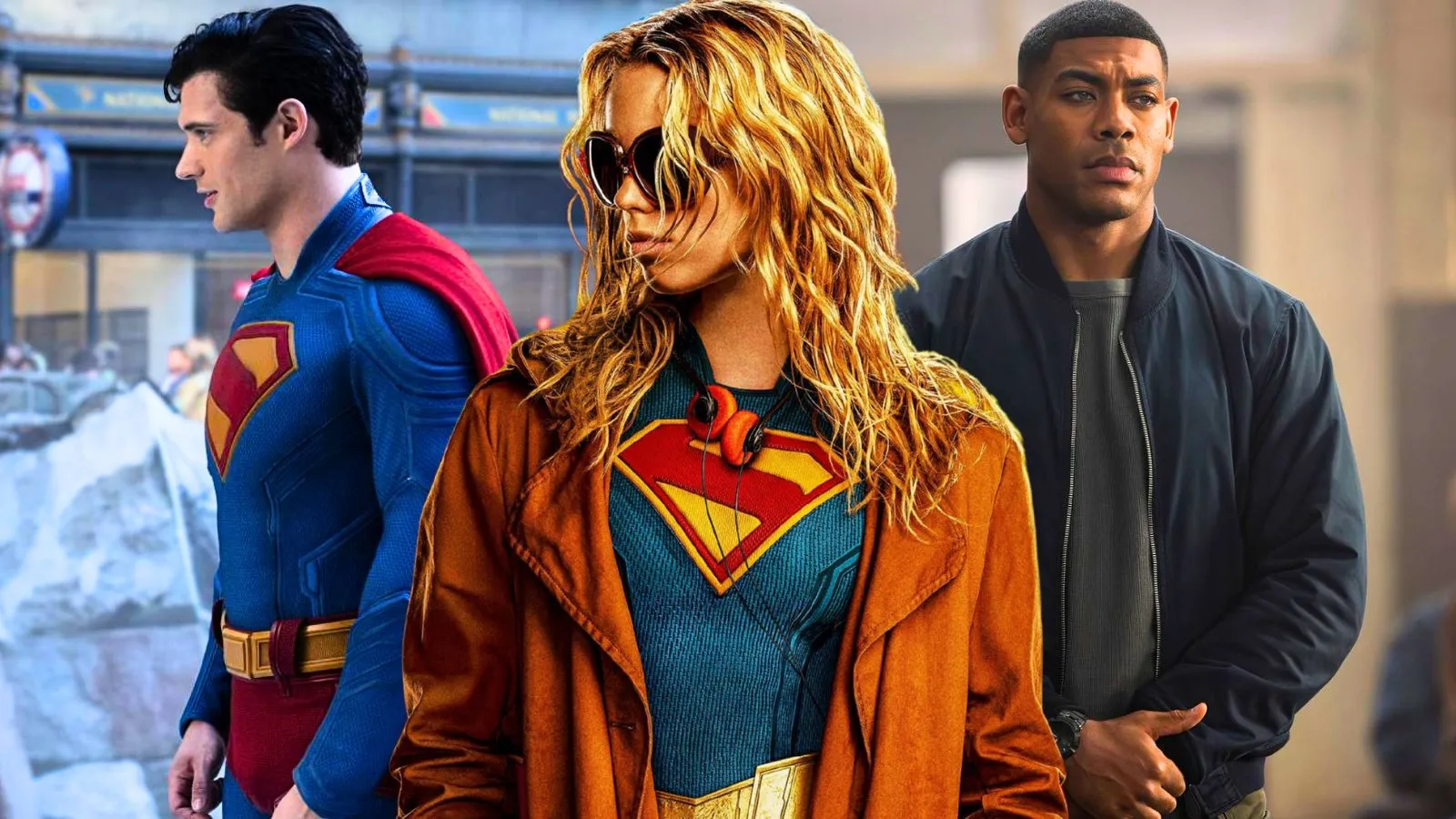 Pôster oficial de Supergirl com Milly Alcock como Kara Zor-El e visual espacial do filme
