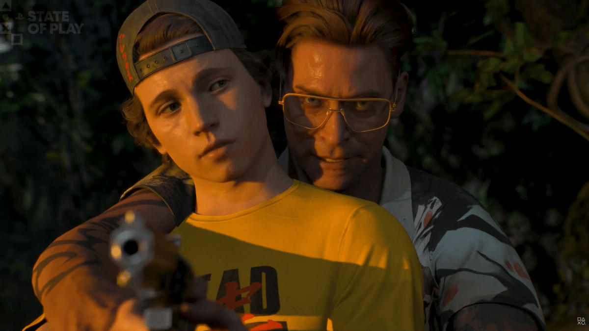 Arte promocional de Until Dawn 2 com logo oficial e fundo sombrio de ilha japonesa