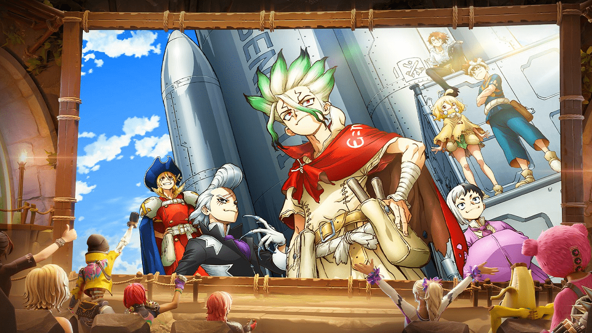 Tela de Dr. Stone: Science Future na Crunchyroll, com Senku em destaque e interface da plataforma