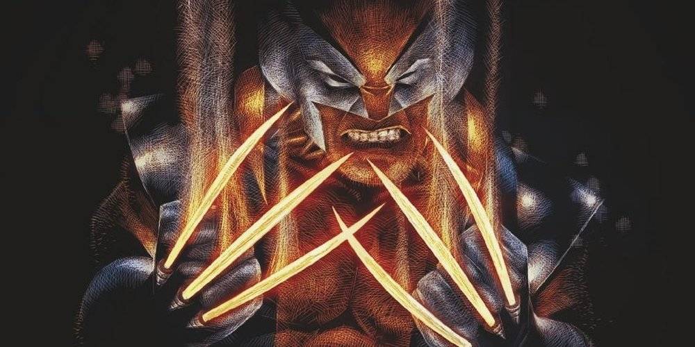 Wolverine mostrando suas garras vermelhas em Marvel Comics