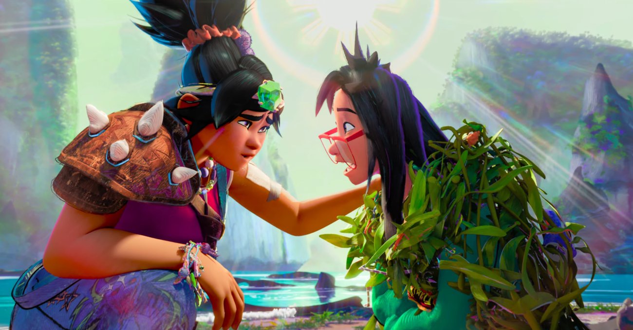 Cena do trailer de A Ilha Esquecida com a criatura Manananggal e o ambiente fantástico de Nakali