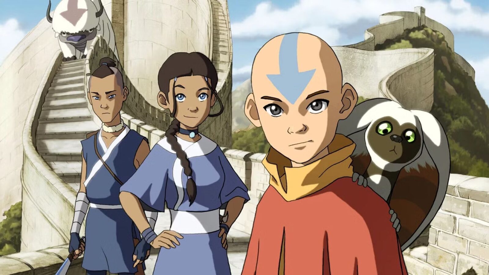 A idade de Aang, Katara e Sokka na animação e Netflix