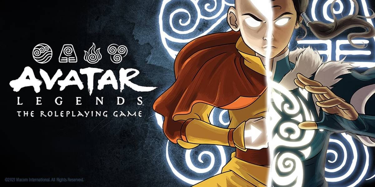 Arte oficial do Kickstarter de Avatar Legends; O Jogo de RPG