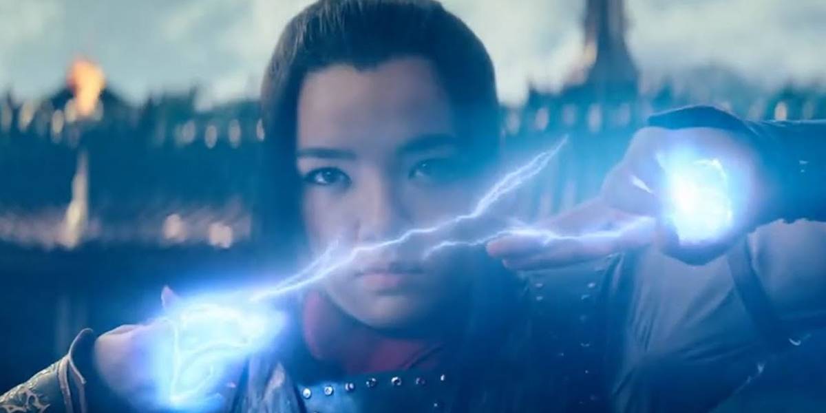 Azula usando geração de relâmpagos em Avatar The Last Airbender da Netflix