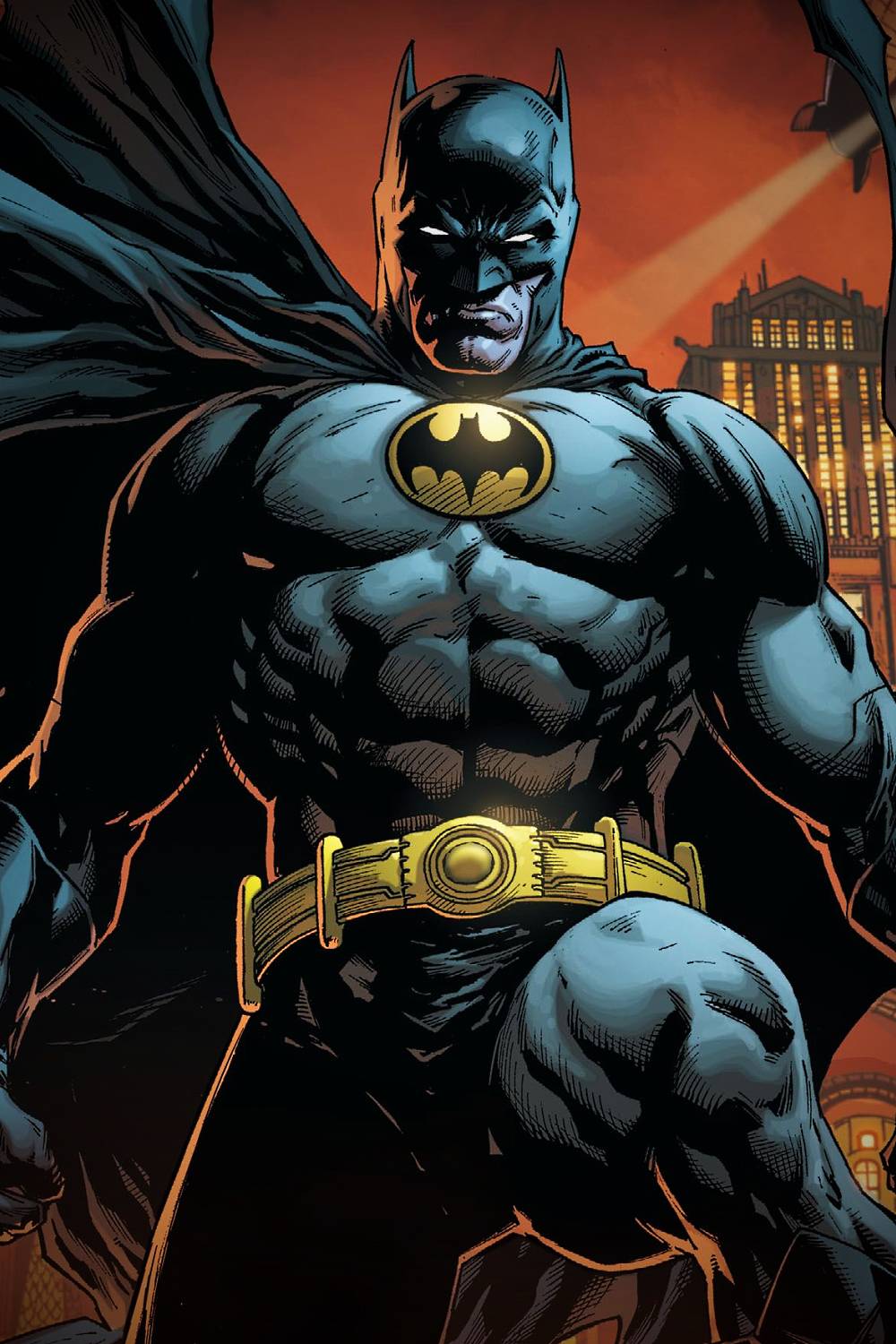 Batman em pé na arte de Detective Comics por Jason Fabok