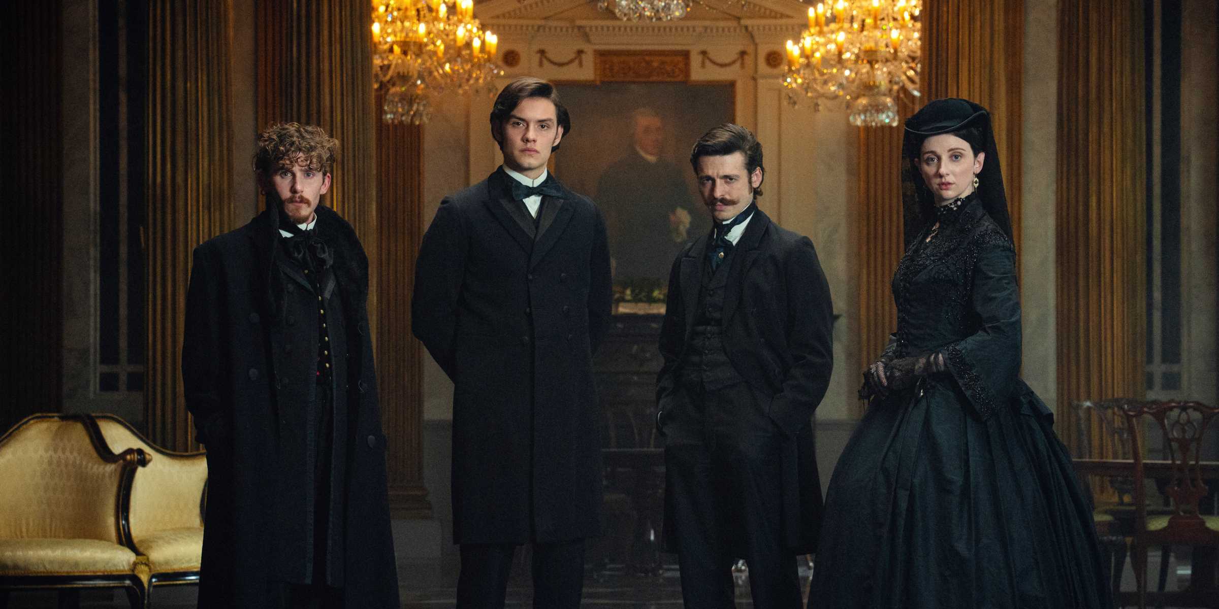 Benjamin, Edward, Arthur e Anne Guinness na primeira temporada de House of Guinness
