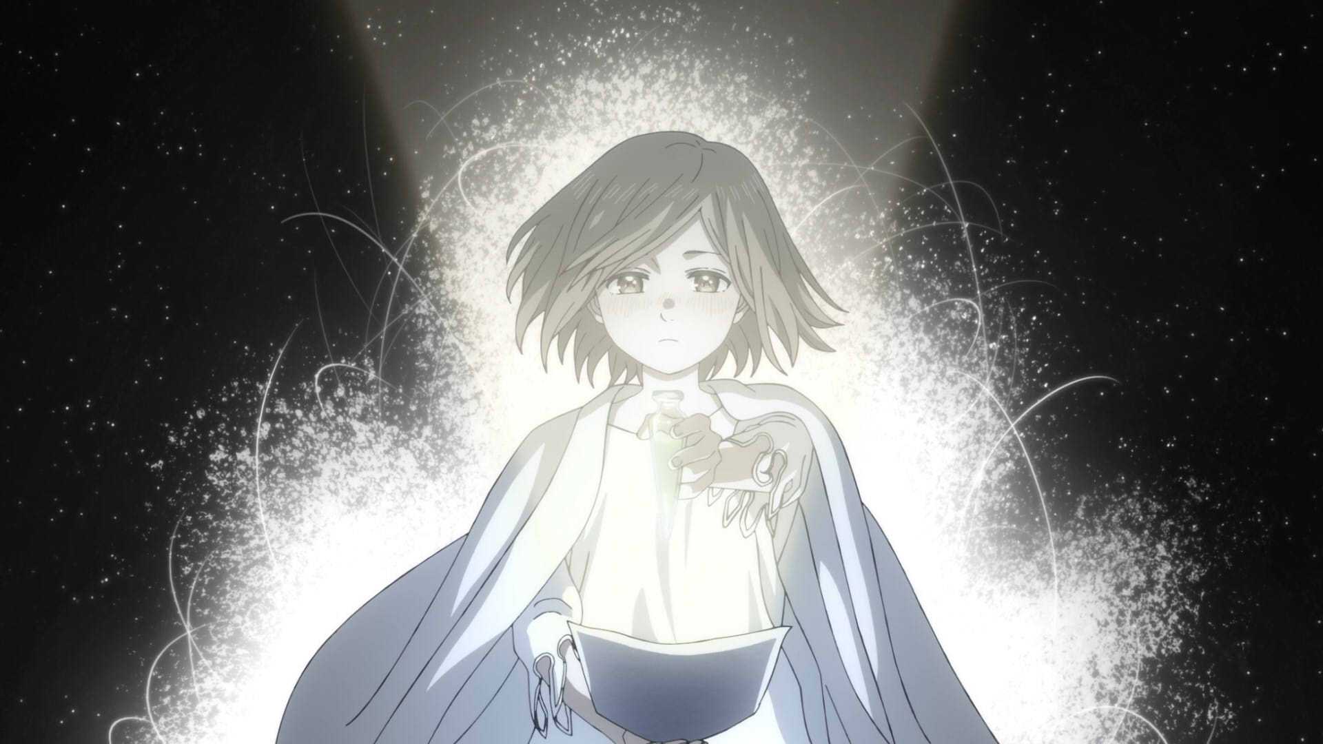 Coco cria um feitiço para ajudar Tartah no episódio 10 de Witch Hat Atelier.