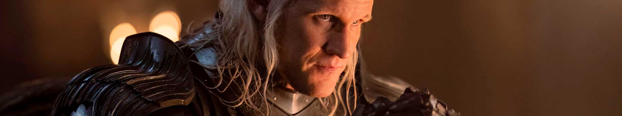 Daemon Targaryen (Matt Smith) em armadura na segunda temporada de House of the Dragon