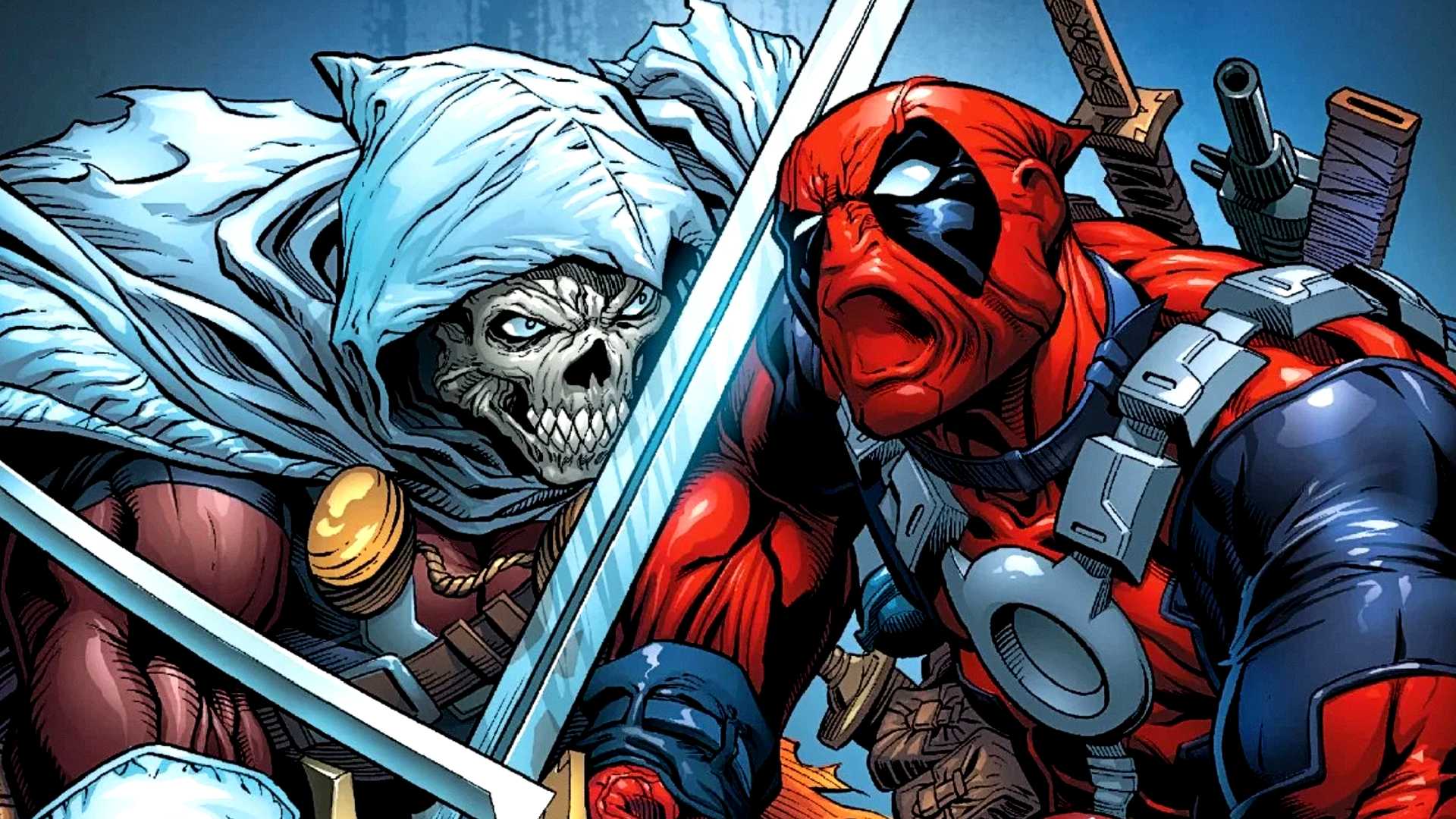 Deadpool fights Taskmaster in Marvel Comics