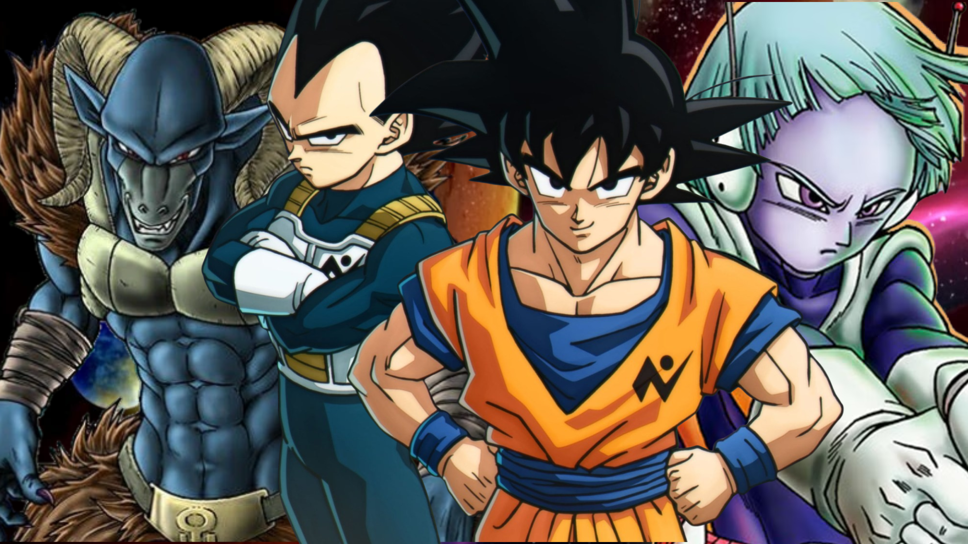 Dragon Ball Super Galactic Patrol Arc Goku, Vegeta, Moro e Merus-1