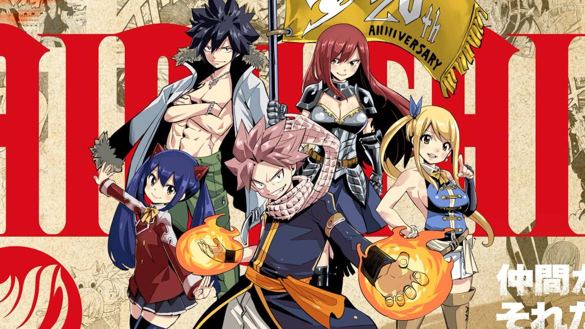 Uma ilustração especial comemorando o 20º aniversário da série Fairy Tail de Hiro Mashima para a Weekly Shonen Magazine.