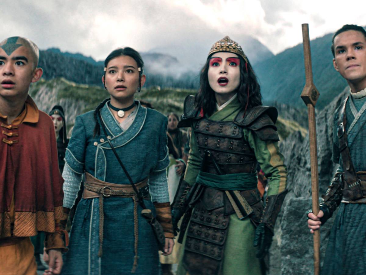 Aang e seus aliados no Reino da Terra na 2ª temporada de Avatar: O Último Mestre do Ar, cena oficial da Netflix