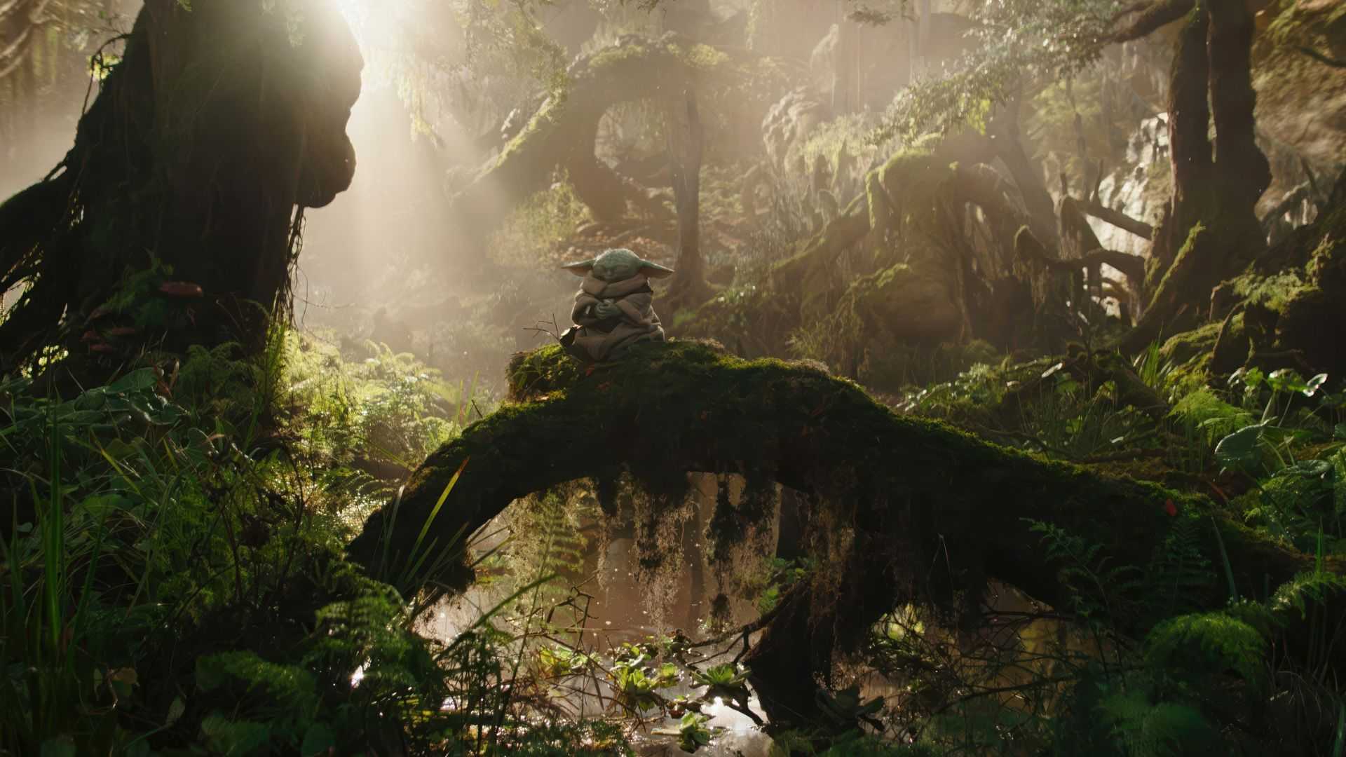 Grogu meditando em Mandalorian & Grogu-1