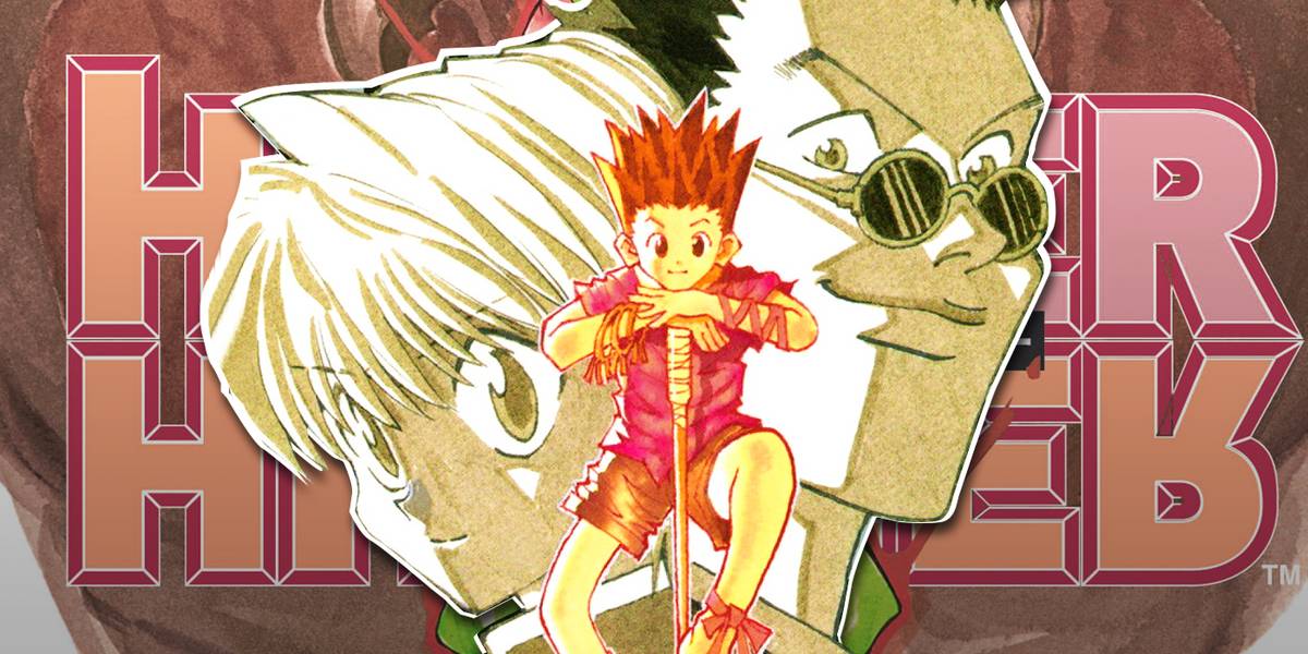 Mangá Hunter x Hunter de Yoshihiro Togashi com Gon, Kurapika e Leorio