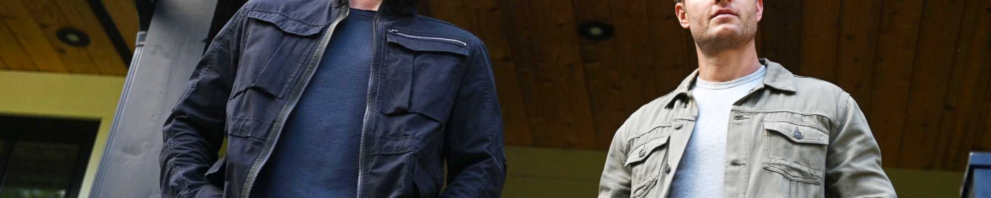 Jensen Ackles como Russell Shaw e Justin Hartley como Colter Shaw em Tracker temporada 3, episódio 1