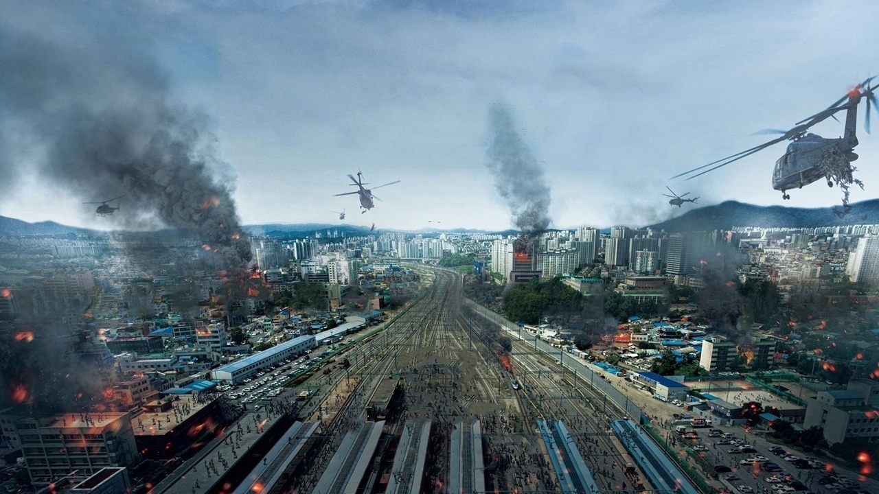 Passageiros encurralados dentro de um vagão de trem durante um surto