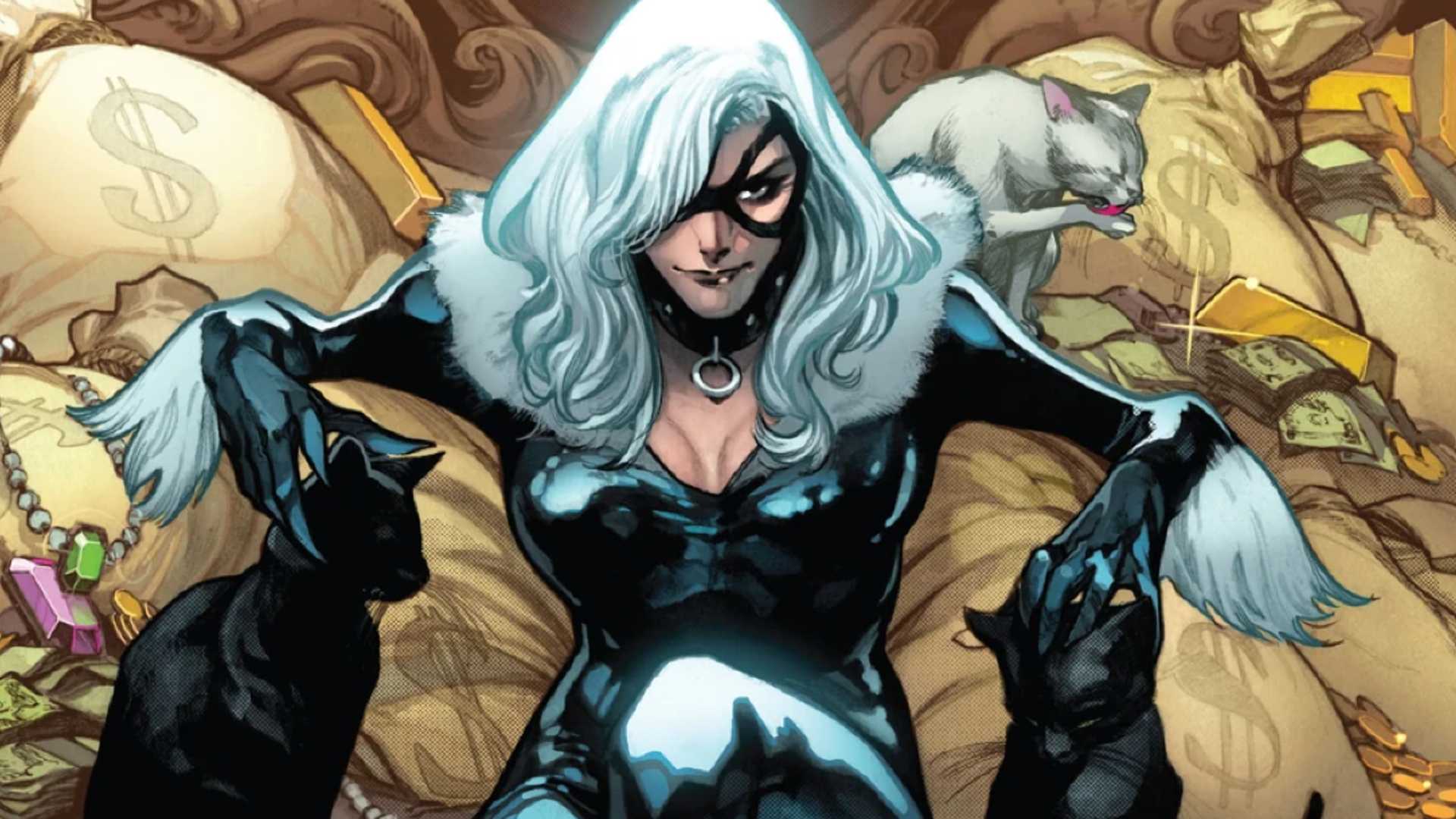 MARVEL ANTIHERO BLACK CAT COM OURO E GATOS