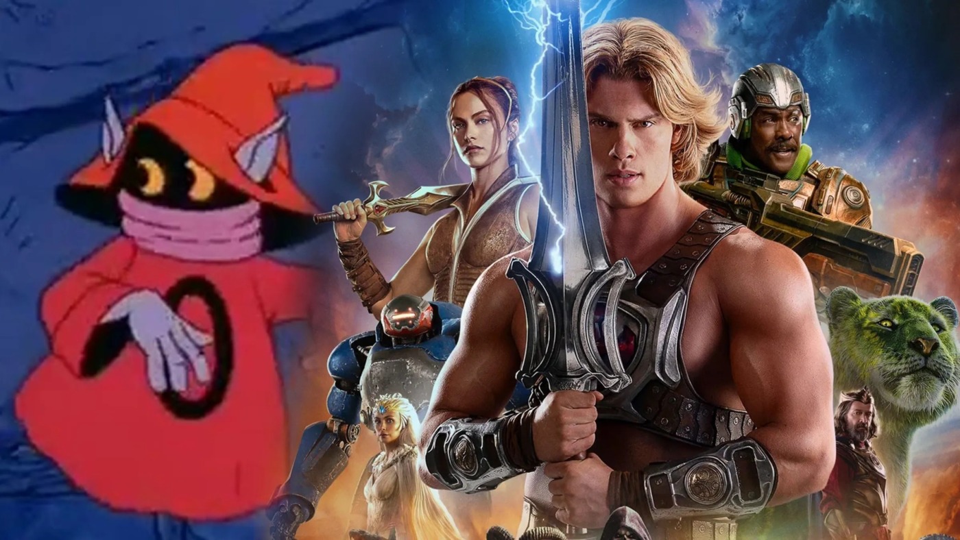 Cena pós-créditos de Mestres do Universo com Gorpo surgindo em ambiente fantástico de Eternia