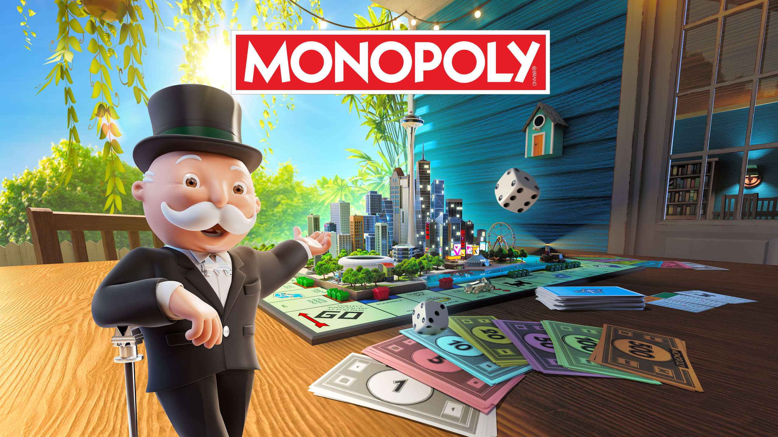 Linha do tempo visual do filme Monopoly, com logos de Universal, Lionsgate, Hasbro e LuckyChap em sequência