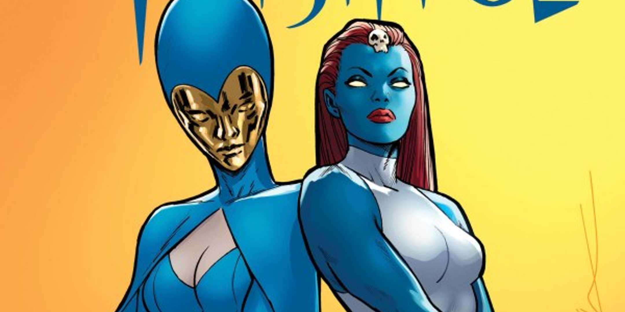 Mystique posa misteriosamente na capa de sua própria revista em quadrinhos intitulada Mystique.