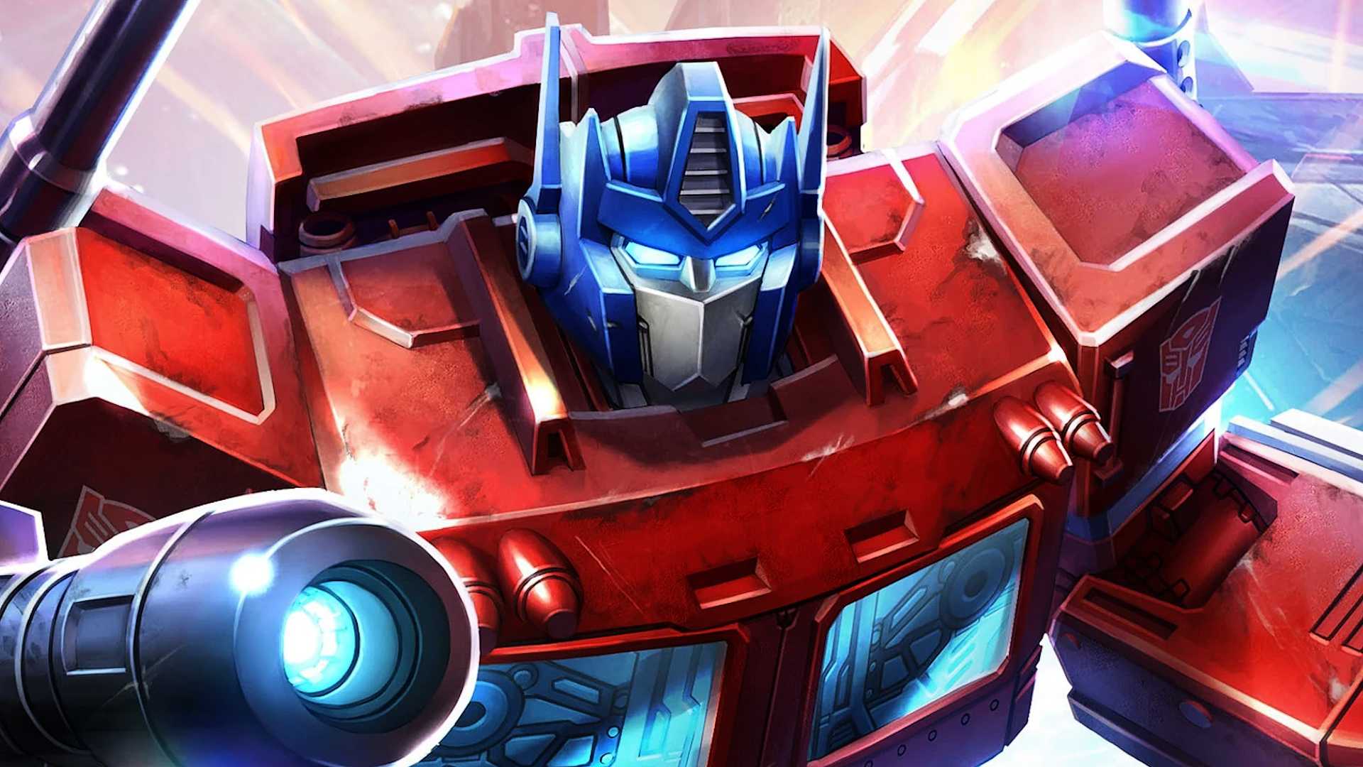 Optimus Prime com olhos brilhantes na arte da HQ IDW Transformers