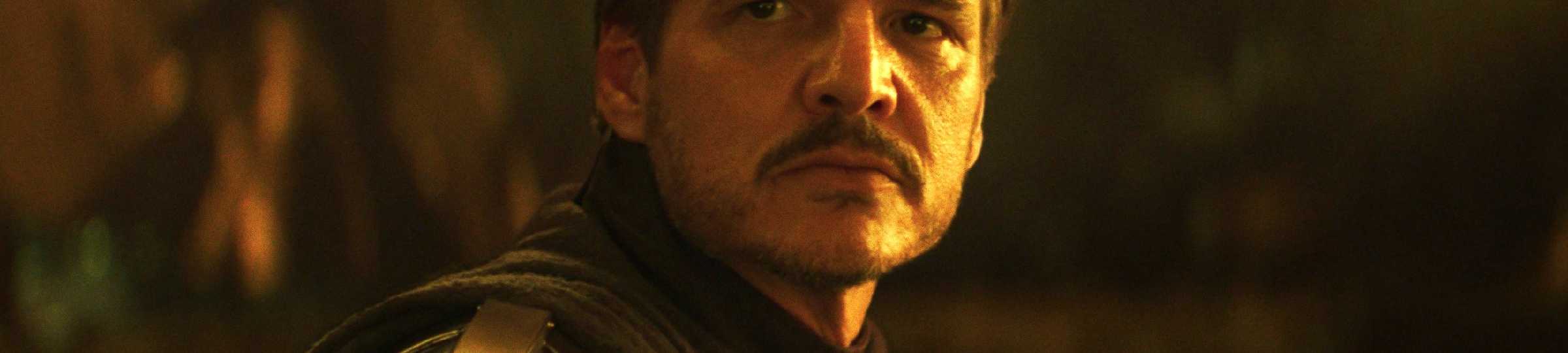 Pedro Pascal sem máscara como Din Djarin em The Mandalorian and Grogu
