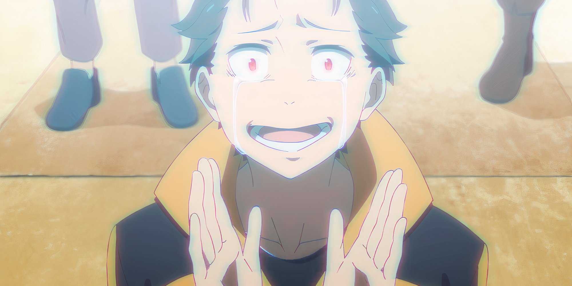 Re Zero Enchanted Subaru aplaudindo Episódio 1 da Temporada 3