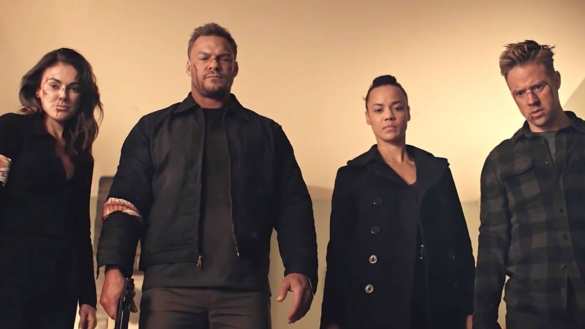 Elenco de apoio de Neagley em composição promocional com clima de suspense policial
