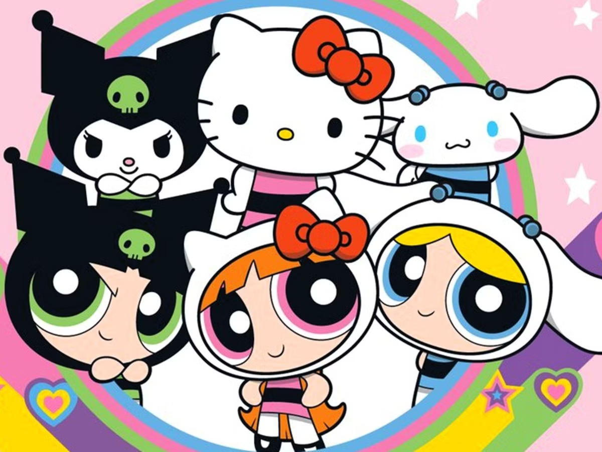 Equipe SANRIO CHARACTERS × Honda Kumamoto Racing reunida no paddock de Suzuka com uniforme temático