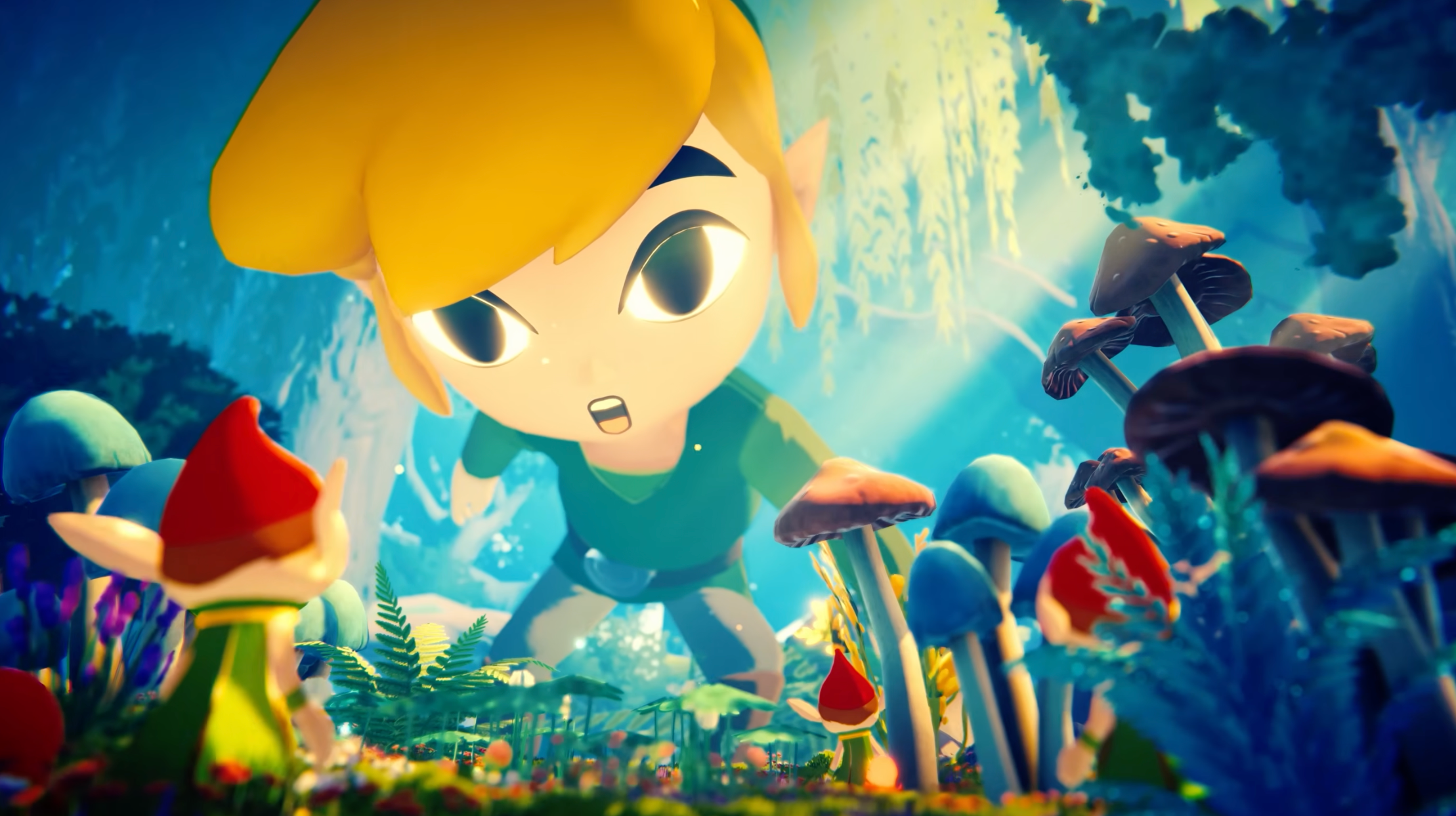 Imagem mostra The Legend of Zelda: Wind Waker no estilo artístico de BOTW