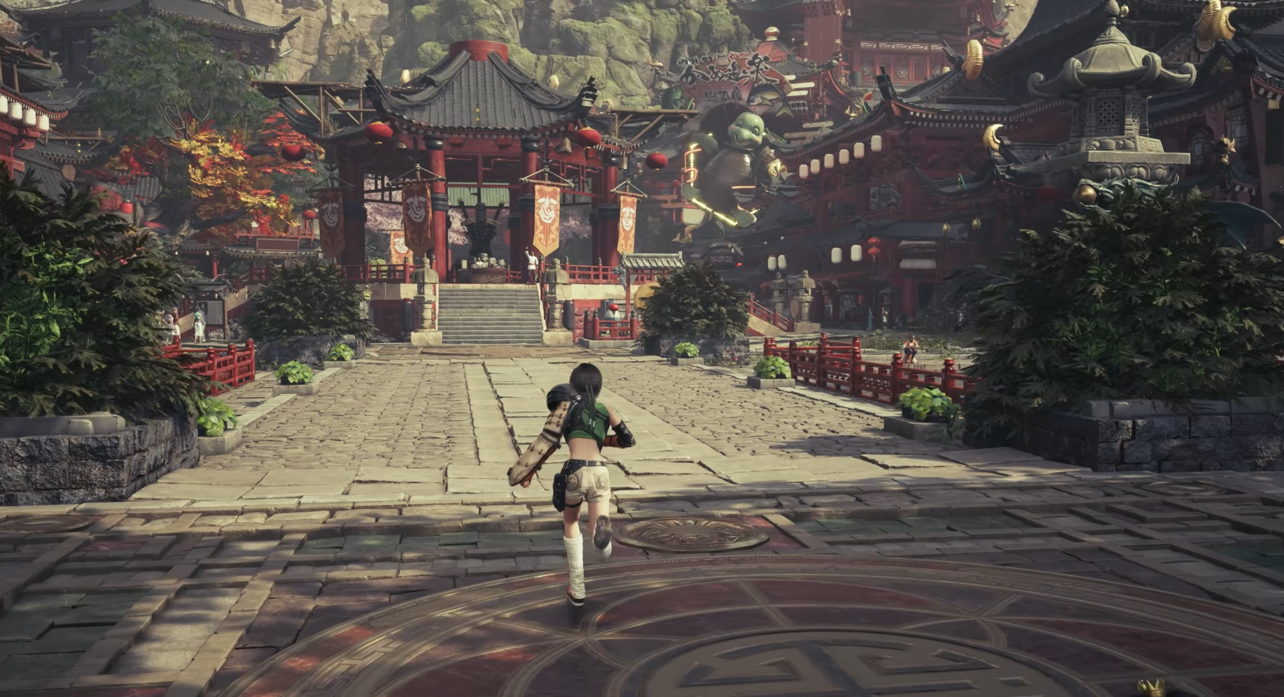 Final Fantasy 7 Revelation Yuffie correndo para Wutai