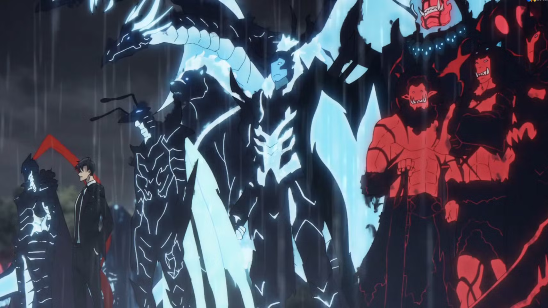 final da temporada 2 de solo leveling exército das sombras de Jinwoo