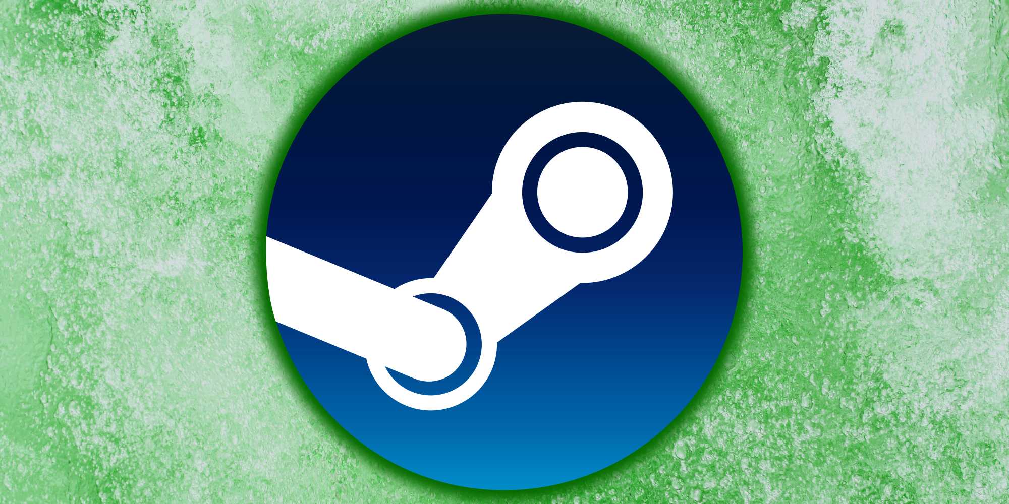 O logo da Steam está sobreposto a um fundo verde.