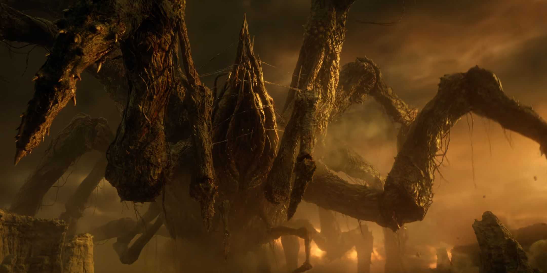 Monstro grande de aranha de Stranger Things no Mundo Invertido
