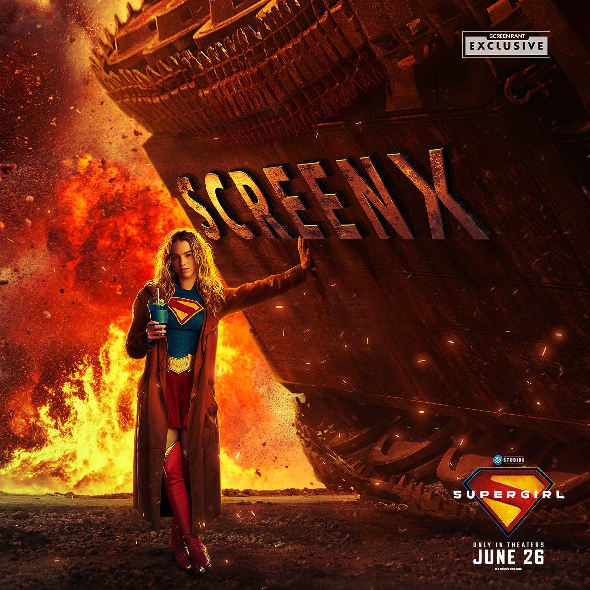 Supergirl (2026) SCREENX Poster ScreenRant Exclusive 1200x1200 Watermarked