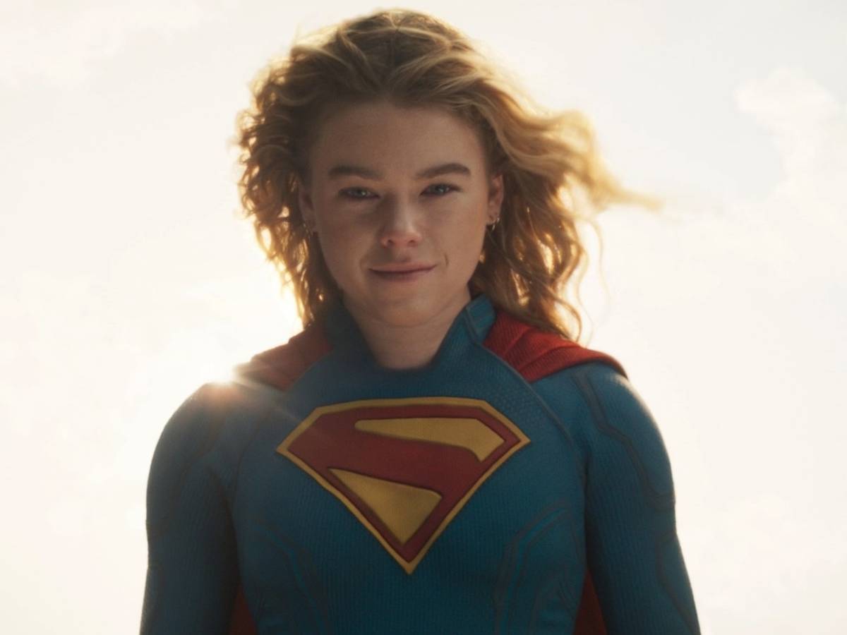David Corenswet como Superman em participação no trailer final de Supergirl, enquadramento oficial de divulgação