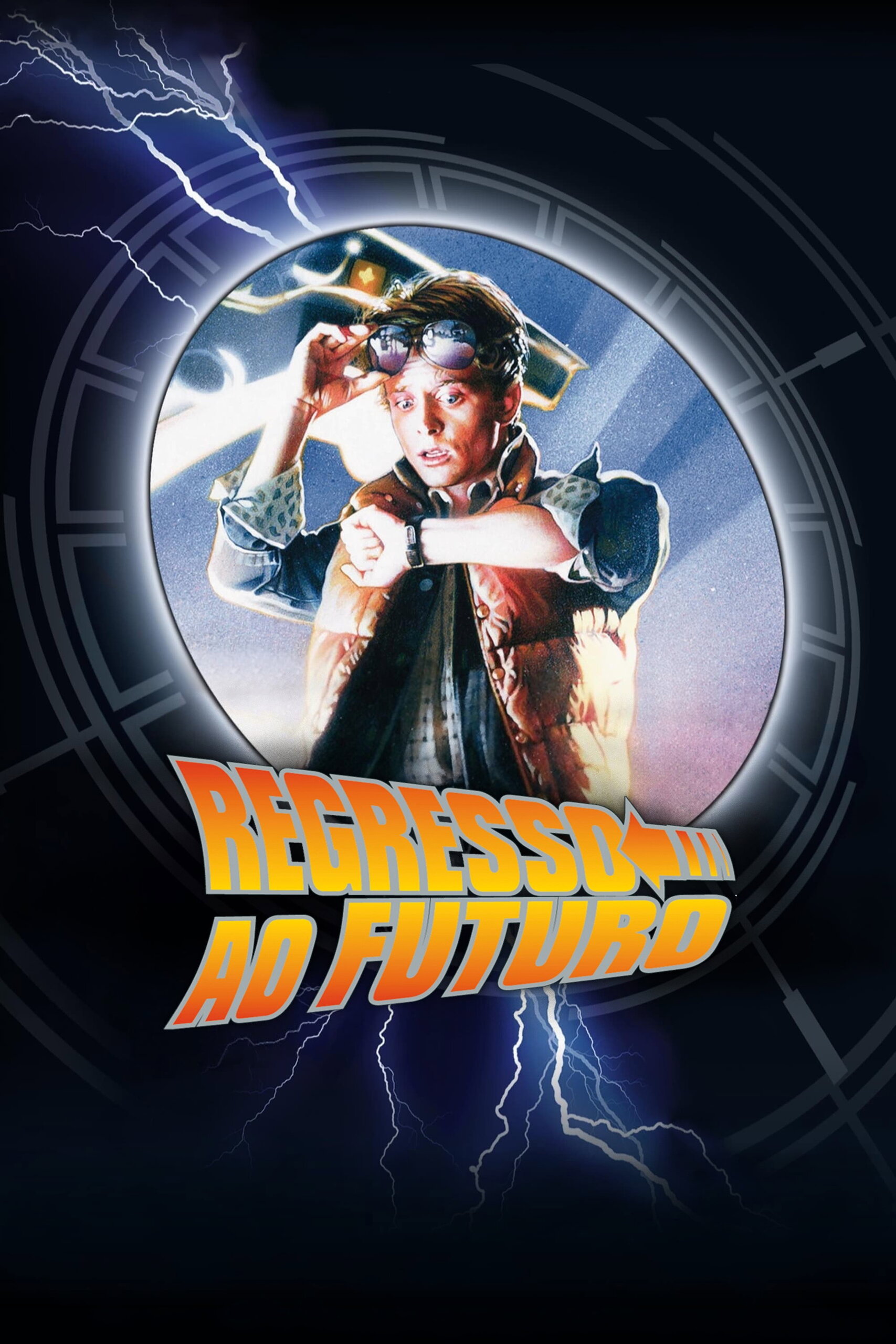 Pôster clássico de De Volta para o Futuro com arte original da trilogia