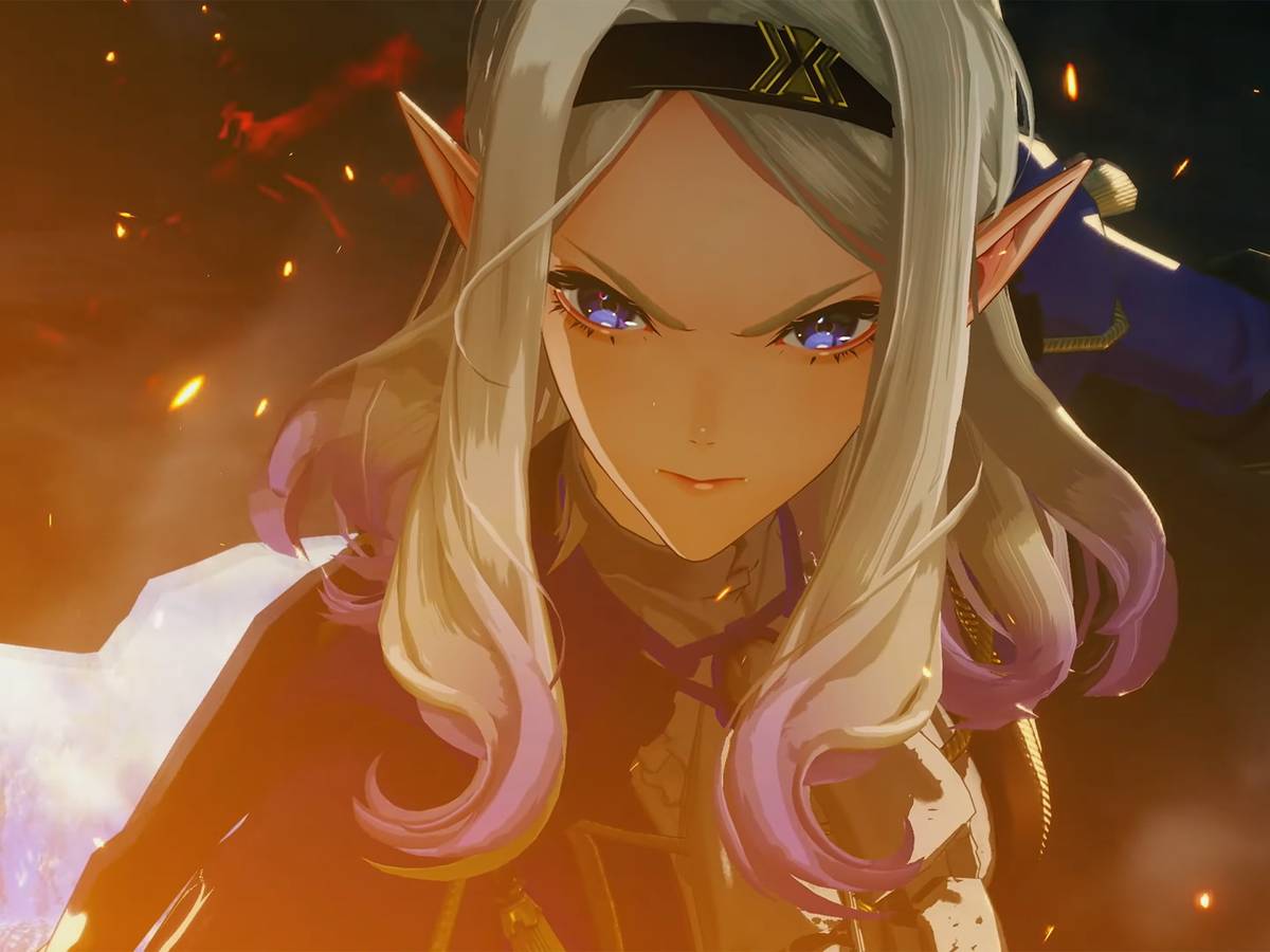 Arte promocional de Xenoblade Genesis com logo oficial e cenário amplo de fantasia ao fundo