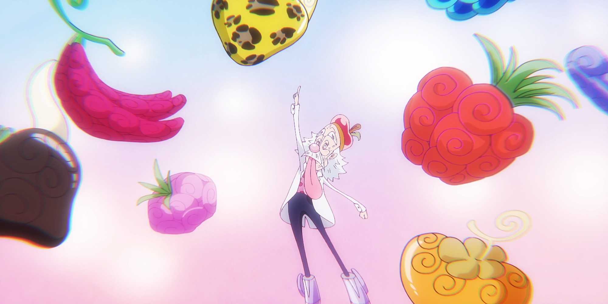 Vegapunk falando sobre Frutas do Diabo em One Piece.